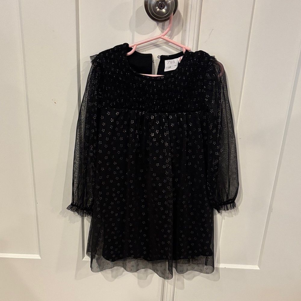 Zara Black Dress with Star Pattern - Picture 1 of 5